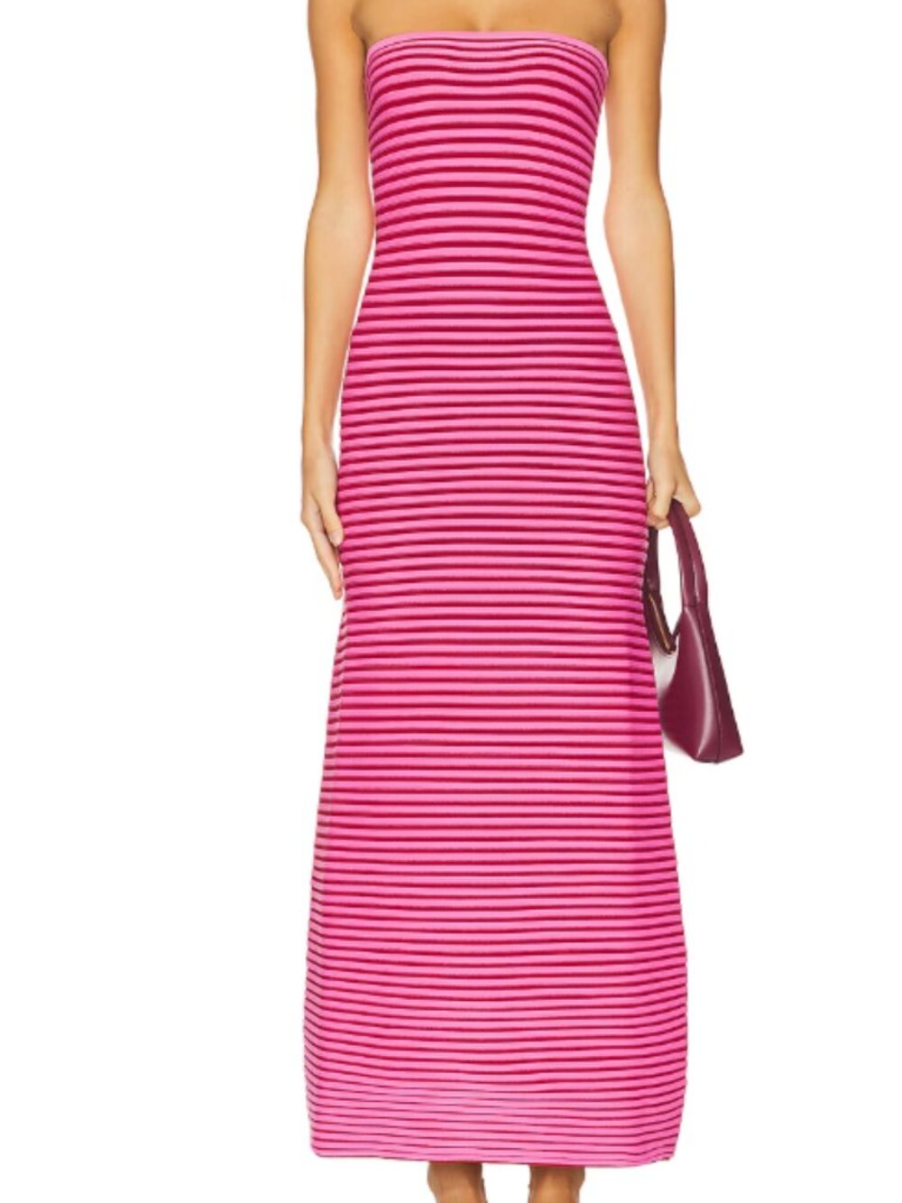 The Wolf Gang Sunmor Strapless Knit Maxi Dress | Candy Pink | Size XS